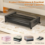Under Bed Storage with Wheels, XXL 60L Under Bed Storage Containers with Clear - Image 2