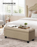SONGMICS Storage Ottoman, Storage Bench, Tufted Entryway Bedroom Bench - Image 4
