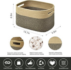 Storage Basket, Woven Baskets for Storage, Cotton Rope Baskets for Organizing - Image 2