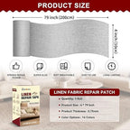 Linen Repair Tape 4x79 inch, Self Adhesive Fabric Patches, Linen Patch Tape Kit - Image 2