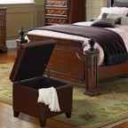 Adeco Bonded Leather Square Tufted Footstool - Image 9