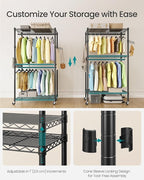 SONGMICS Heavy-Duty Rolling Clothes Rack, Garment Rack, Portable Closet - Image 4
