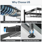 2 Tier Extra Large Stainless Steel Expandable Over The Sink Dish Drainer Drying - Image 3
