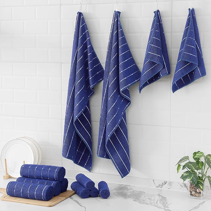 Homaxy Microfiber Kitchen Towels and Dishcloths Set, 12 Pack Soft and Absorbent - Image 8