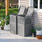Patiowell 36 Gallon Outdoor Trash Can, Resin Outdoor Garbage Can - Image 3