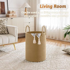 Laundry Basket, Woven Cotton Rope Laundry Hamper, 40L - Image 2