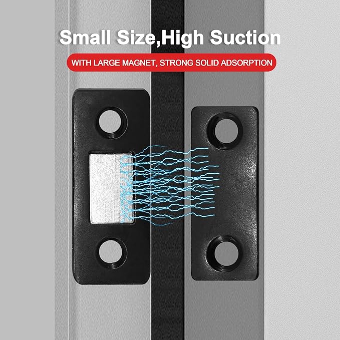 Cabinet Magnetic Catch, 6 Pack Black Ultra Thin Magnetic Cabinet Door Catch - Image 2