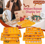 Set of 8 Stackable Velvet Jewelry Trays Organizer Jewelry Display Storage Box - Image 6