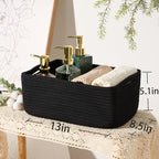 Small Storage Baskets for Organizing | Closet Organizer Bins | Shelf Toy Basket - Image 3