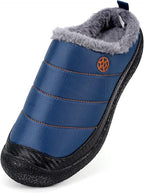 Womens Mens House Slippers Slip on Snow Winter Warm Fully Fur Lined Slippers - Image 2
