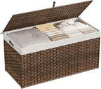 HOOBRO Storage Basket with Lid, 52.8 Gallon Wicker Basket, Handwoven Blanket - Image 7