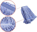 String Mop Heads Replacement Heavy Duty Commercial Grade Blue Cotton Looped End - Image 3