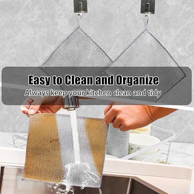 Navona 10 Pcs New Upgrade Steel Wire Dishcloth, Double-Layer Steel Wire - Image 6