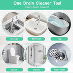 Drain Clog Remover Tool – 30”Anti-break Steel Sink Snake Hair Drain Cleaner Tool - Image 7