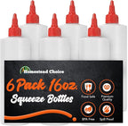 6-pack Plastic Squeeze Bottles for Sauces - 16oz Condiment Squeeze Bottles for - Image 7
