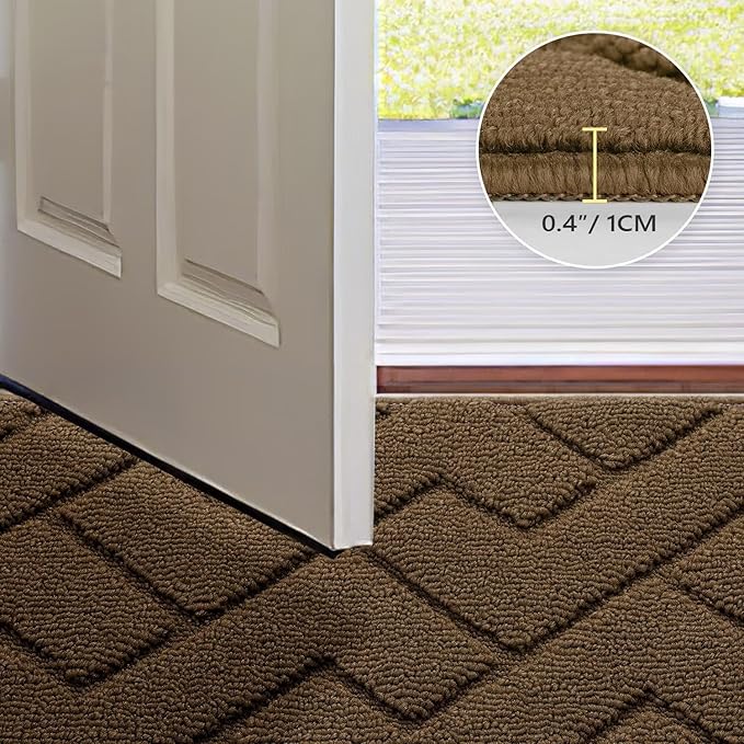 hicorfe Indoor Door Mat, Non Slip Door Mats, Absorbent Resist Dirt Entrance - Image 4
