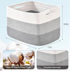 Storage Baskets for Organizing Shelves, Woven Cotton Rope Baskets for Storage - Image 3