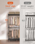 Clothes Rack, Portable Closet, 27.6 Inch Wardrobe Closet, Clothes Storage - Image 3
