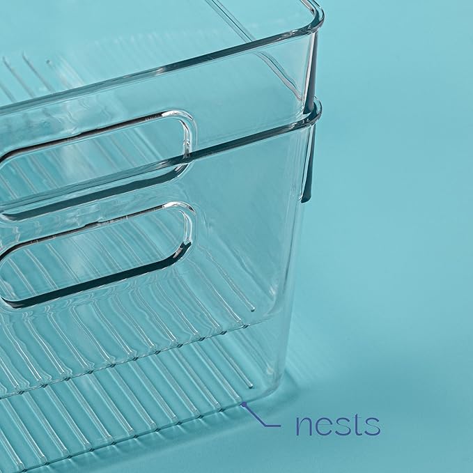 Plastic Food Storage 2 Pack Clear Container Bin - Image 4