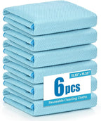 Nanoscale Microfiber Cloths 15.55”x 15.55”, Glass Window Mirror Stainless Steel by Tekswip