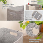 OIAHOMY Laundry Hamper, Laundry Basket，Rectangle Cotton Storage Basket - Image 4