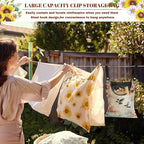 2 Pcs Hummingbird and Flowers Clothes Pin Bag, Small Hanging Laundry Bag - Image 5