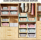 SNSLXH 5 Pack Stackable Closet Organizer Box, Space-Saving Clothes Storage - Image 4