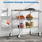 Leteuke Heavy Duty 3 Tier Rolling Utility Cart, NSF Certified 990Lbs Capacity - Image 7