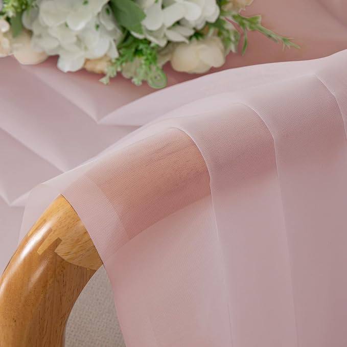 Chyhomenyc Sheer Curtains 54 Inch Long 2 Panels, Short Voile Drapes - Image 2