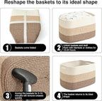 Storage Baskets for Organizing & Shelves, Woven Cotton Rope Organization Bins - Image 7