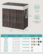 SONGMICS Laundry Hamper with Lid, 130L Clothes Hamper with 2 Removable Liner - Image 6