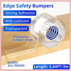 Clear Soft Corner Protectors for Furniture Strip, 2in x9.84FT, Sharp Edge & - Image 2