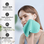 Microfiber Waffle Face Towels, 2 Pieces, Fast Drying, Lint Free - Image 4
