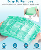 Silicone Ice Cube Trays for Freezer Set of 2, Square Ice Cubes Mold, Easy - Image 3