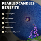 Salvia Scented Blue Pearled Candle 18oz Luxury Sand Candle Granulated Wax - Image 3