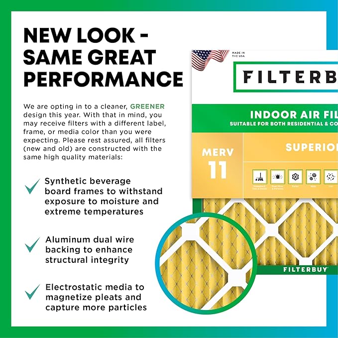 Filterbuy 12x25x2 Air Filter MERV 11 Allergen Defense Replacement, - Image 3