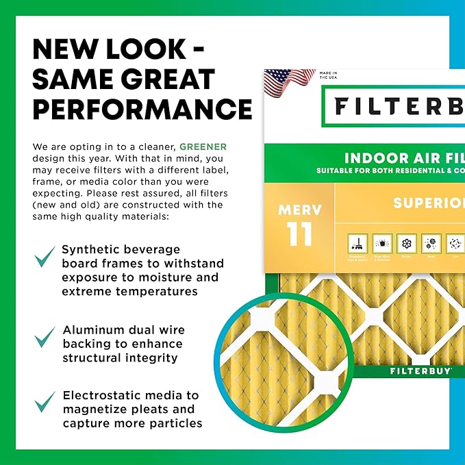 Filterbuy 20x20x2 Air Filter MERV 11 Allergen Defense Replacement, - Image 3