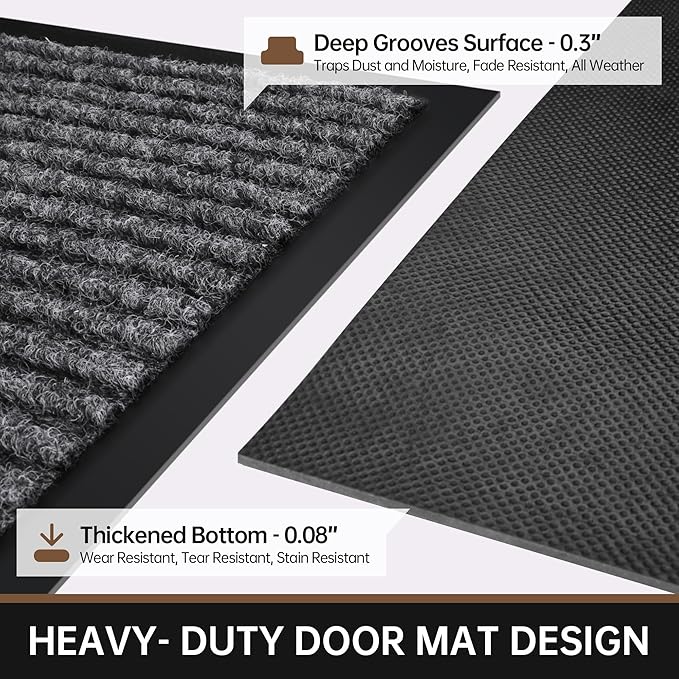 Front Door Mat, Rubber Backing Low Profile, Welcome Commercial Door Mats - Image 4