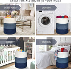 COMSE Extra Large Blanket Basket, Tall Woven Storage Basket, Nursery Hamper - Image 2