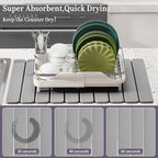 Large Stone Dish Drying Mats for Kitchen Counter – Foldable Quick Dry Stone Mat - Image 3