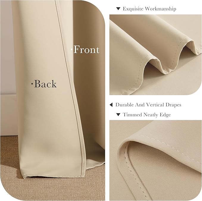 PONY DANCE Black Out Curtains for Bedroom 54 inch Length 2 Panels Set, Thermal - Image 5