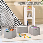 Small Storage Baskets for Shelves Organizing, Woven Cotton Rope Baskets for - Image 6