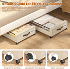 Under Bed Storage with Wheels, 4 Pack Under Bed Storage Containers with Clear - Image 4