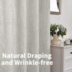 YoungsTex Light Grey Linen Curtains 78 Inch Length - Image 9