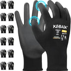 Kebada W1 Work Gloves for Men and Women, PU Coated Safety Gloves by KEBADA