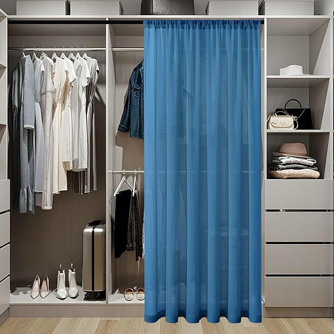 Tollpiz Sheer Curtains Closet Linen Textured Curtain Sheers Doorway Light - Image 3