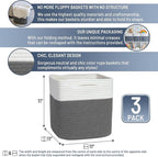 NaturalCozy Storage Cubes 11 Inch Cotton Rope Woven Baskets - Image 2