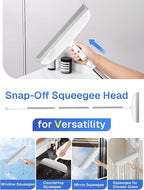 Floor Squeegee & Broom with Long Handle, 180° Rotating Head Silicone Blade - Image 5