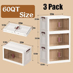 45GAL/180QT 3 Tier Large Stackable Storage Bins - Image 2