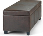 SIMPLIHOME Avalon 48 inch Wide Contemporary Rectangle Storage Ottoman Bench in - Image 11